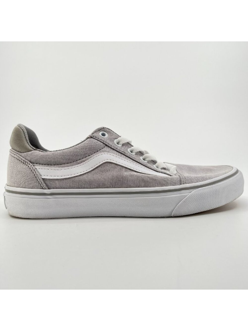 Vans Old Skool Womens Size 9.5 Gray White Gum Athletic Skateboard Shoes Sneakers